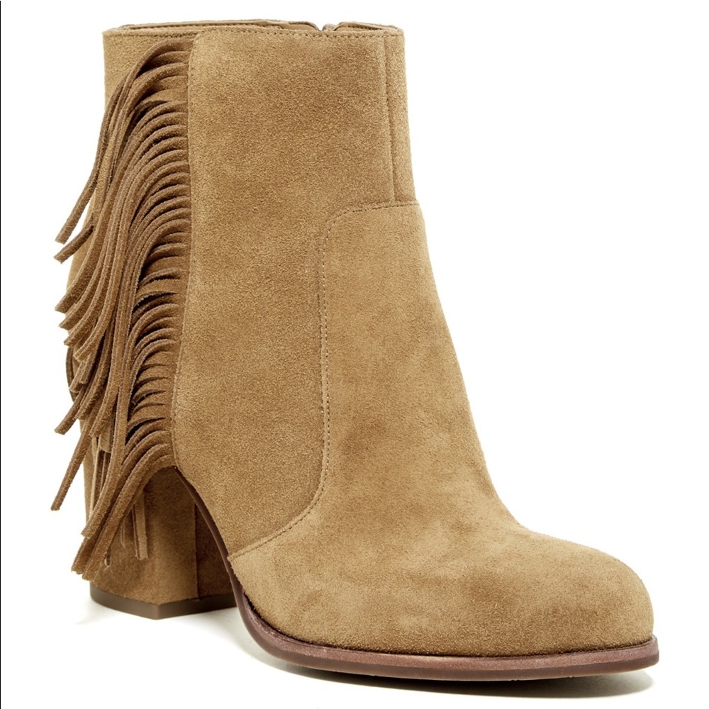 Via Spiga Fringe Suede Bootie